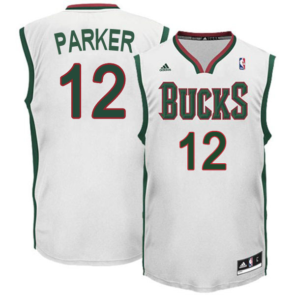 Men's  Milwaukee Bucks #12 Jabari Parker Swingman Home White Jersey